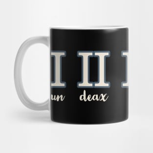 French Roman Numerals un deux trois quatre Mug